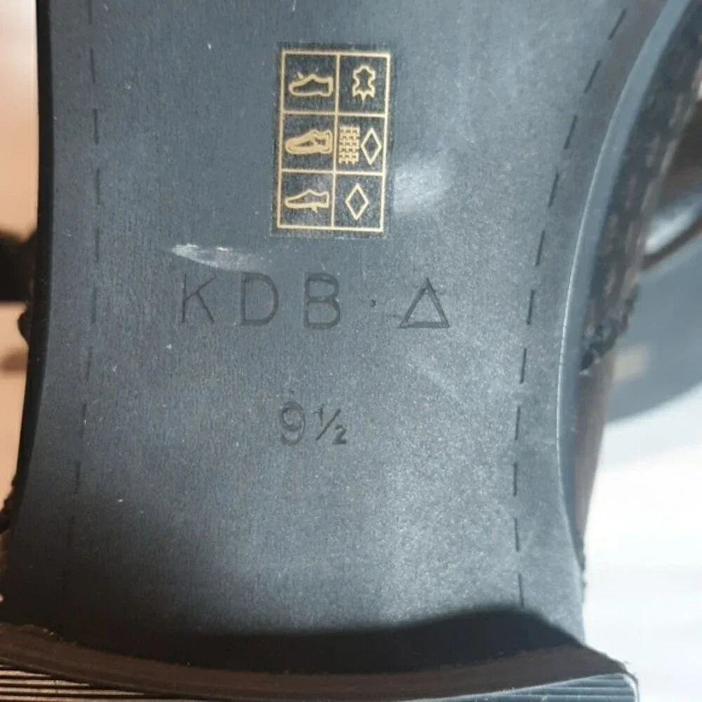 Kelsi Dagger Alaska Perforated Black Leather Booties 9.5 Ankle Boots
